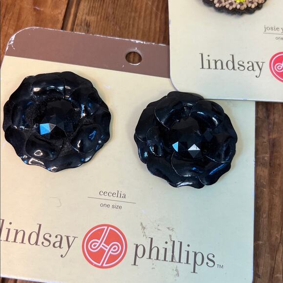 Lindsay Phillips women’s Black Flats ballet shoe with Colorful Snaps - Picture 3 of 10